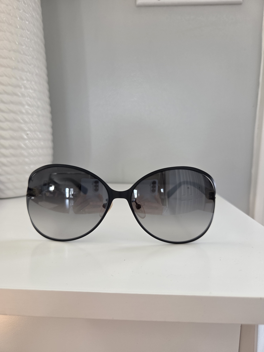 Escada Black Frame Sunglasses with Gray Gradient Lenses